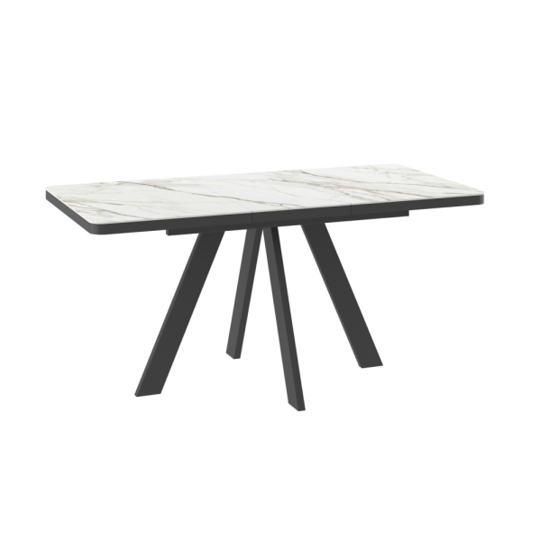 Стол BOBY RADIAL-140, раздвижной 140(180)х85, CALAKATTA GOLD ST CER/ЧЕРНЫЙ BOBY RADIAL 140